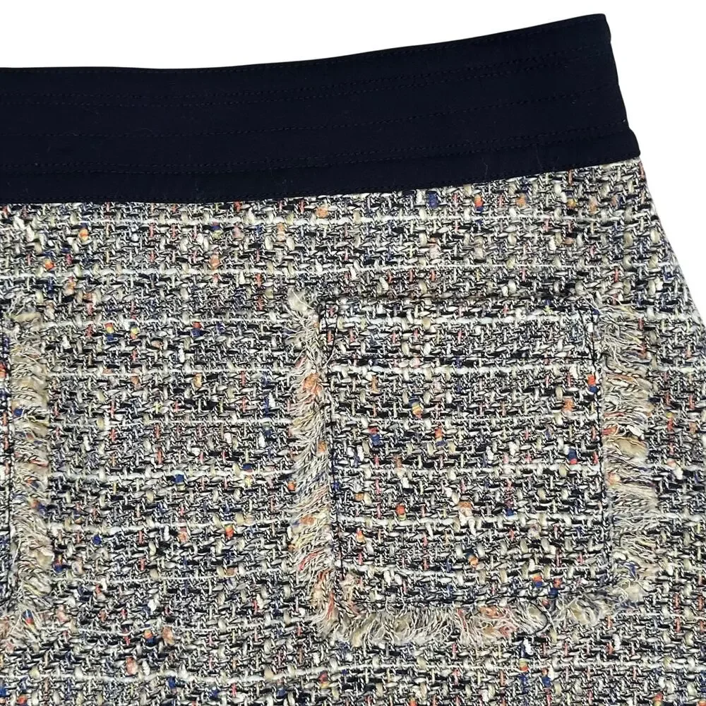 J. Crew Multicolored Tweed Skirt Navy Multi E7383 Size 10